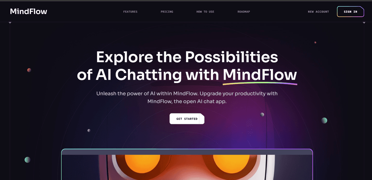 AI chat landing page